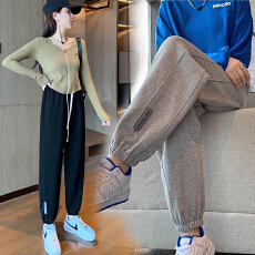 批发孕妇春秋季常规新款孕妇裤抽绳外穿显瘦束脚裤灯笼裤孕后可穿长裤