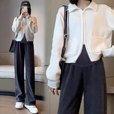 批发孕妇裤子春秋款外穿秋装<b class='q'>大码</b>托腹阔腿裤春秋新款春秋打底直筒裤