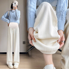 孕妇裤子春秋款外穿秋装大码托腹阔腿裤春秋新款春秋打底直筒裤