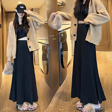 批发孕妇针织无托腹半身裙子女夏<b class='q'>春</b>秋季小个子孕期灰色显瘦直筒包臀裙