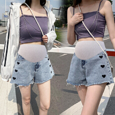 孕妇短裤夏季薄款外穿准妈妈牛仔裤女夏款大码孕妇裤子百搭阔腿裤