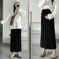 批发无托腹孕妇针织半身裙子女夏春<b class='q'>秋</b>季小个子孕期灰色显瘦直筒包臀裙