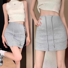 批发时尚甜辣孕妇抽绳短裙女夏<b class='q'>春</b>季小个子百搭灰色包臀A字托腹半身裙