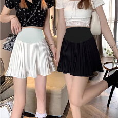 批发孕妇雪纺裙<b class='q'>春</b>夏季薄款外穿潮妈百褶流苏压褶孕妇半身裙短裙托腹裙