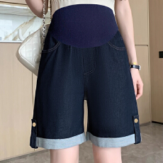 批发孕妇<b class='q'>短裤</b>女夏季外穿薄款<b class='q'>牛仔</b>阔腿裤夏天休闲<b class='q'>牛仔</b>裤潮流百搭<b class='q'>高腰</b>裤
