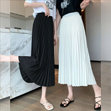 批发孕妇白色百褶裙女中长款半身裙2026<b class='q'>春</b>夏新款小个子高腰可调节裙子