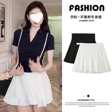 批发孕妇装夏装甜美托腹裙子夏季外穿<b class='q'>百褶</b><b class='q'>短裙</b>潮妈孕妇裙夏款产后可穿