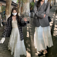 孕妇无托腹长裙新休闲风夏季新A字时尚半身裙中长款伞裙百褶裙