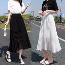批发孕妇白色百褶裙女中长款半身裙2026<b class='q'>春</b>夏新款小个子高腰可调节裙子