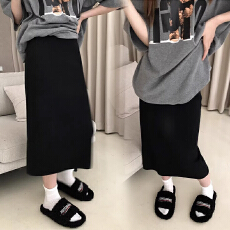 批发无托腹孕妇针织半身裙子女春秋季小个子孕期灰色显瘦直筒包臀裙