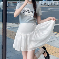 批发孕妇休闲裙<b class='q'>裤</b>夏季托腹珠光a字裙半身孕妇短裙<b class='q'>裤</b>裙夏季休闲孕妇装