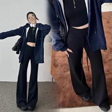 批发孕妇裤子显瘦喇叭裤新款秋春秋季外穿显瘦黑色喇叭长裤女夏装