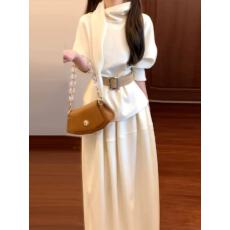 批发秋冬季2025新款富家千金连衣裙子穿搭盐系穿搭法式桔梗两件套装女