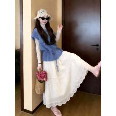 批发2026超火气质一整套ootd穿搭碎花t恤<b class='q'>马甲</b>叠穿韩系绝美小套装女春