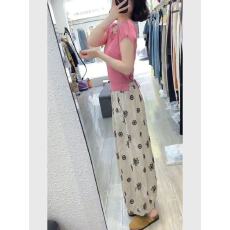 韩系粉色t恤印花套装裤女夏小个子休闲老钱风2026超火一整套穿搭
