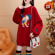 批发仿华棉复<b class='q'>超</b>柔加绒加厚假两件卫衣女<b class='q'>大码</b>上衣外套