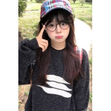 批发毛衣 韩系时尚高街圆领软糯套头秋冬慵懒风黑色毛衣女