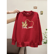 批发实拍毛衣印花600克秋冬宽松针织男女<b class='q'>情侣</b><b class='q'>同款</b>