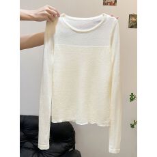 批发实拍羊毛洗水 天猫抖音品质 <b class='q'>镂空</b>微透<b class='q'>针织衫</b>毛衣女