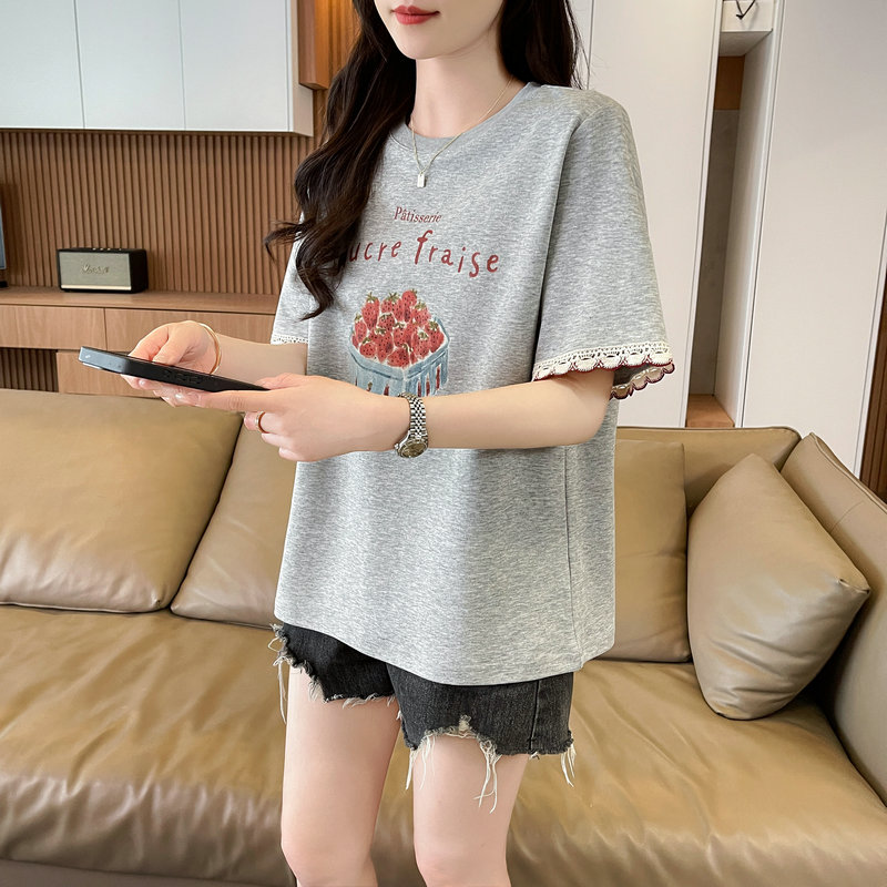 RY384# 棉质短袖原版t恤女潮新款上衣大码女装