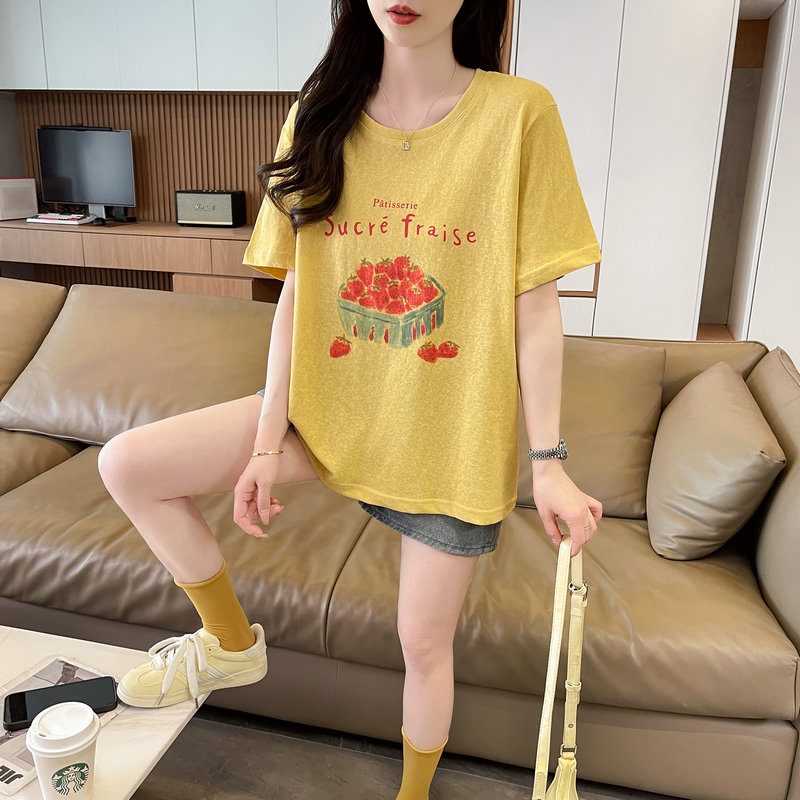 RY382# 棉质短袖原版t恤女潮新款上衣大码女装