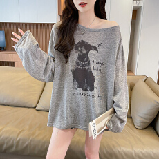 批发实拍雪花棉约65棉35涤防晒<b class='q'>T</b><b class='q'>恤</b><b class='q'>长袖</b>新款<b class='q'>宽松</b>休闲慵懒上衣女