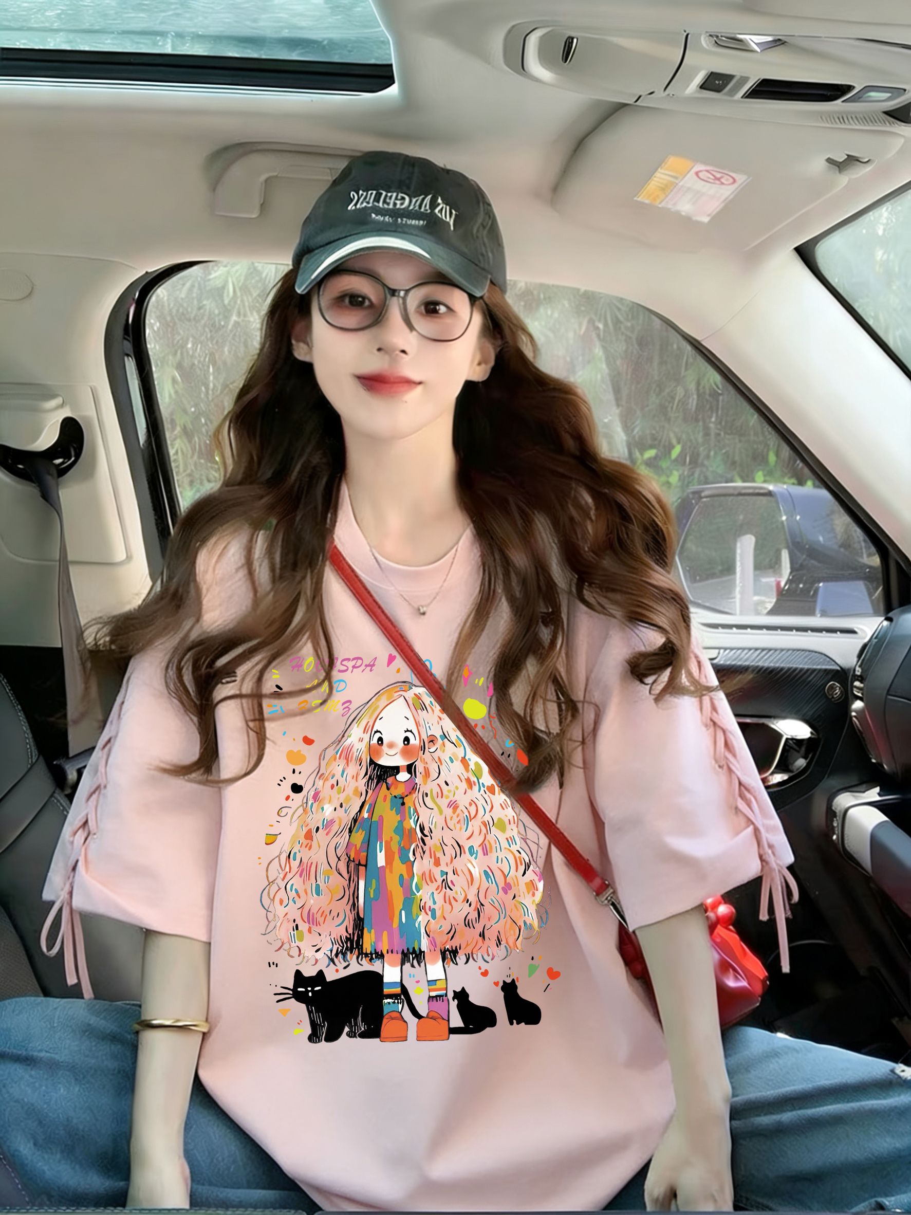 모방 면 200그램 특별 빅 사이즈 300 근 새로운 폭발 스트랩 맨위 루즈핏 반팔 티셔츠 여성