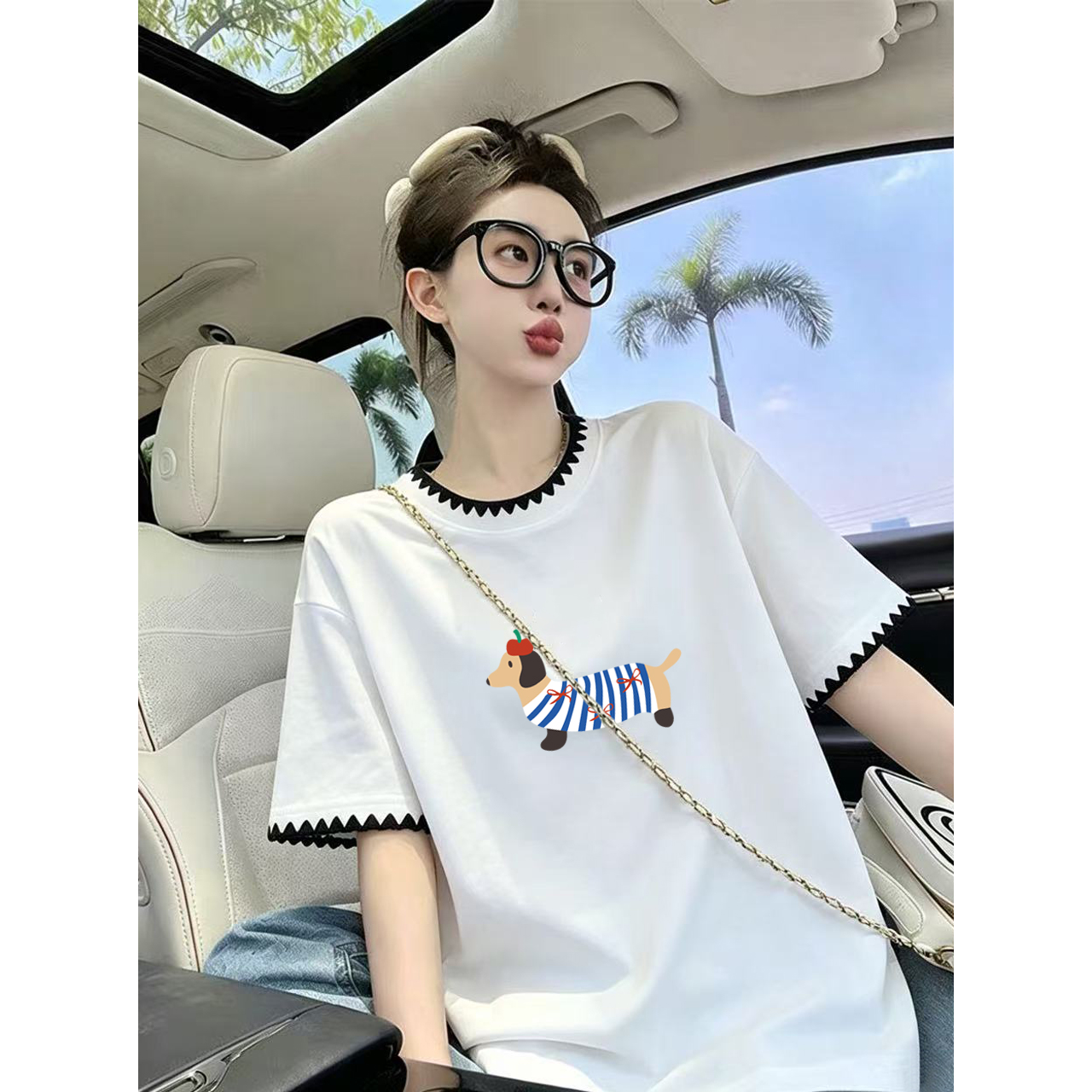 순면 210 그램 특별 빅 사이즈 300 근 고유 한 Chic 슈퍼 잘 생긴 아름다운 자수 반팔 티셔츠 여성