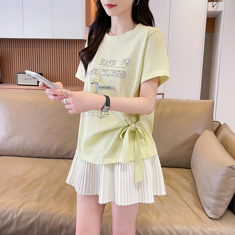 炸街抖音质量原版辅料棉质短袖t恤女潮新款上衣大码女装   服裝批發女裝批發服飾貨源