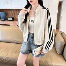 批发实拍华棉复合外套大码女装春秋薄长袖卫衣女韩版宽松棒球服上衣