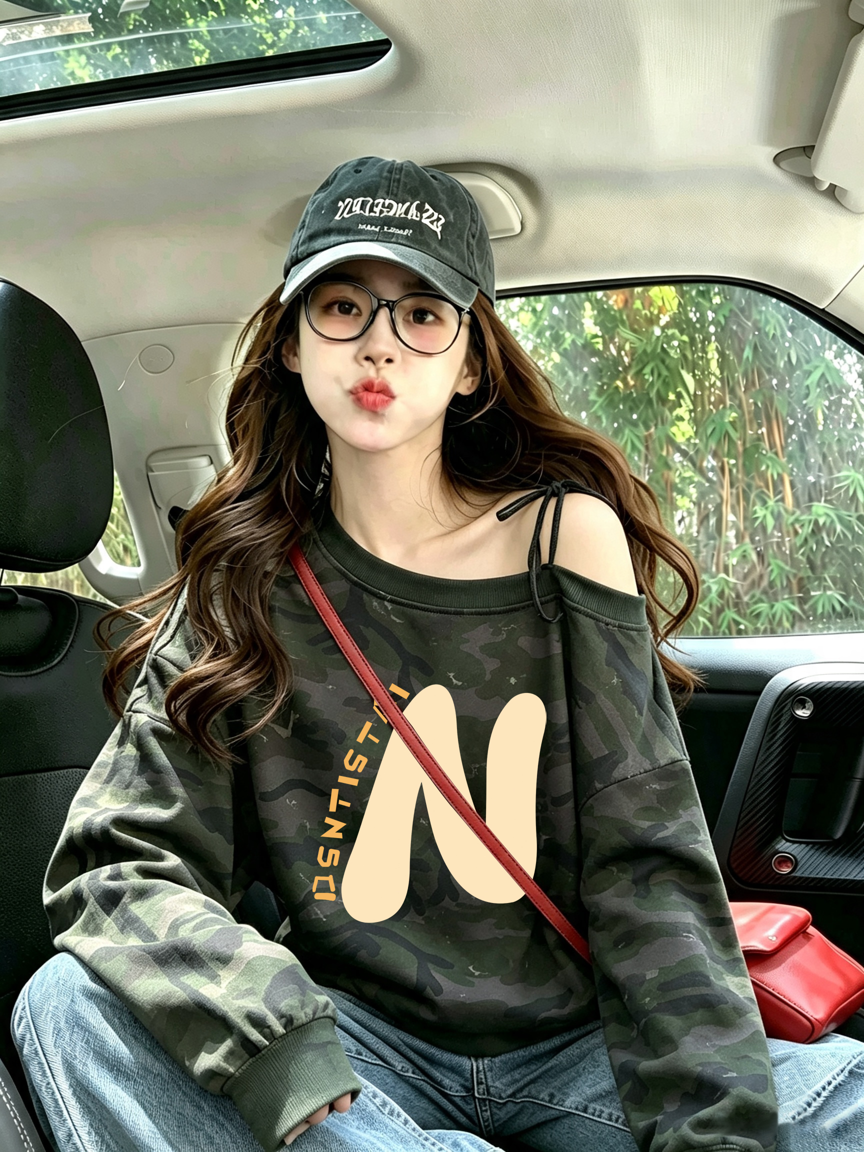 BY33600# 斜纹拉架特大码300斤一字肩露肩上衣秋斜肩卫衣女  服裝批發女裝批發服飾貨源