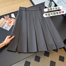 批发实拍2026年早春新款高腰百褶裙时尚超百搭小个子中裙