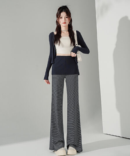 실사 2026 년 가을 새로운 패션 방귀 커튼 바지 몸매 가꾸기 슬림해 보이는 하이웨이스트 스트레이트 팬츠