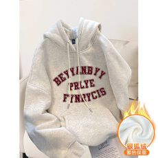 批发华棉复合银狐绒 秋冬新款连帽<b class='q'>卫衣</b>女
