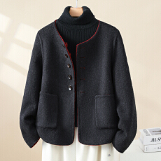 批发双面穿毛呢外套短款羊毛呢子大衣女2025新款秋冬小个子<b class='q'>上衣</b>