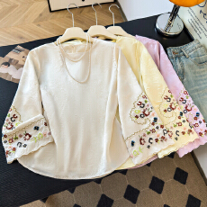 批发2026新款新中式国风打底衫<b class='q'>复古</b>刺绣感女装上衣单穿百搭打底衫