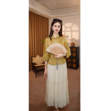 批发新中式国风2026春新气质衬衫百搭上衣H