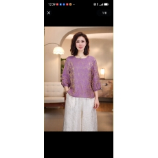 批发2026年圆领春<b class='q'>夏</b>女新款短袖<b class='q'>妈妈装</b>宽松遮肚上衣