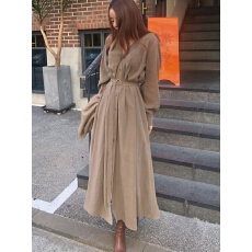 批发超仙优雅系带长款<b class='q'>连衣</b>裙