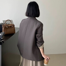 批发灰色西装外套女新款时尚总裁气质职业正装工作服高级感西服套装秋