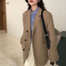 批发韩国chic<b class='q'>西装</b>外套女小个子秋季新款<b class='q'>韩版</b>宽松显瘦休闲黑色西服