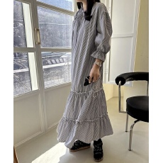 批发韩式复古甜美减龄长款<b class='q'>连衣裙</b>