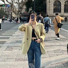 批发高级感炸街西服春秋新款韩版宽松休闲百搭气质西装外套