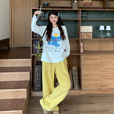 批发德绒冬季打底 大码女装圆领宽松显瘦韩版印花德绒打底衫