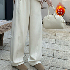 批发加绒 冬季休闲<b class='q'>大码</b>裤子 <b class='q'>大码</b>女装冬季<b class='q'>大码</b>阔腿裤遮肉显瘦长款裤