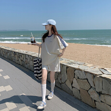 批发大码女装夏季休闲套装学院风减龄大码两件套大码减龄套装