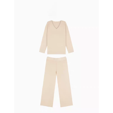 批发慵懒风高级感宽松V领<b class='q'>上衣</b>+阔腿<b class='q'>裤</b><b class='q'>两件套</b>极简休闲套<b class='q'>装</b>