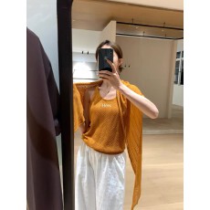 批发春上新Hers韩标气质日常淡人两件套披风针织女+针织背心套装显瘦