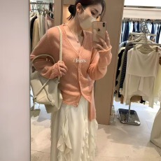 批发一勺甜【Hers】2026春季韩系懒人两件套针织<b class='q'>开衫</b>+小裙摆套装