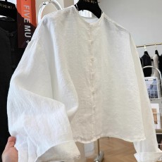 批发2026早春<b class='q'>大码</b>女装高级感新中式复古轻国风高端亚麻圆领薄开衫